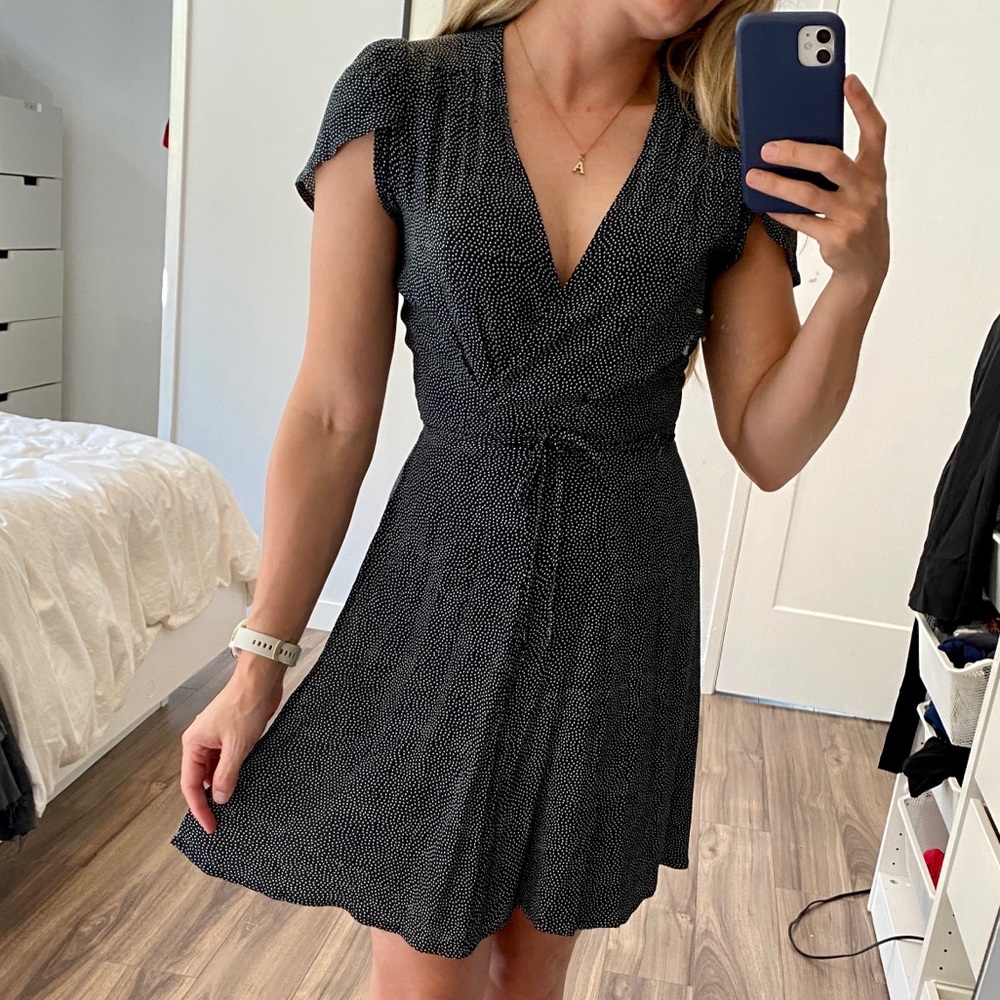 ROLLAS polka dot wrap dress